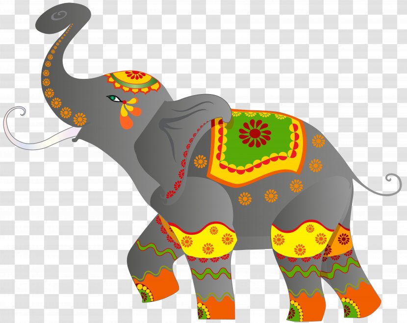 Indian Elephant Clip Art - Decorative Image Transparent PNG