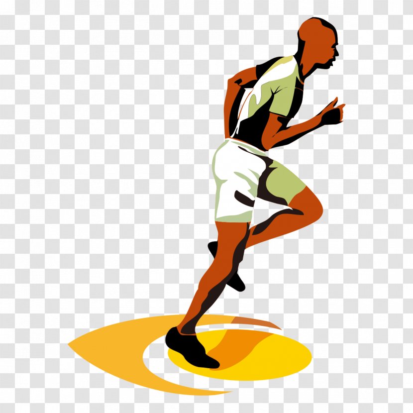 Physical Fitness Centre Illustration - Knee - Hand-painted The Running Man Transparent PNG