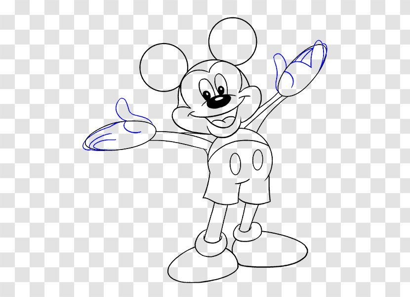 Mickey Mouse Minnie Drawing Cartoon - Watercolor - Sketch Guide Transparent PNG