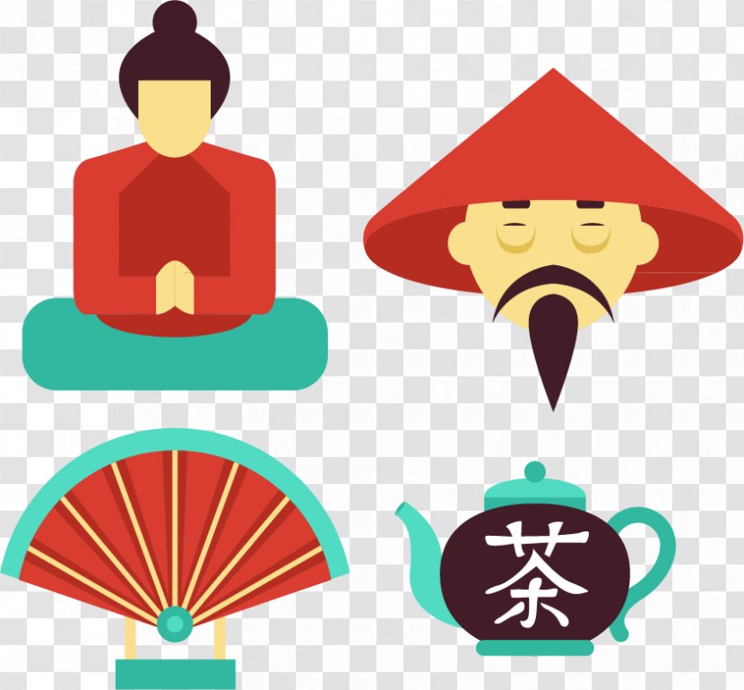 National Symbols Of China Illustration - Chinese Characters - Japan Travel Dinette Teapot Character Transparent PNG