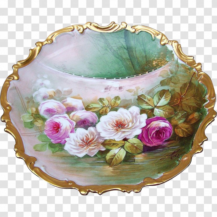 Plate Floral Design Porcelain Flowerpot - Dishware Transparent PNG