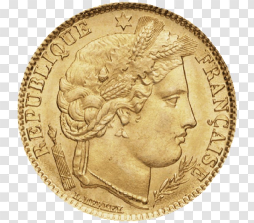 Gold Coin France French Franc Transparent PNG