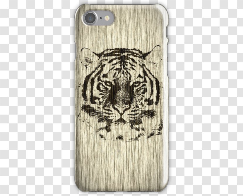 White Tiger Black Face And Bengal - Wooden Grain Transparent PNG