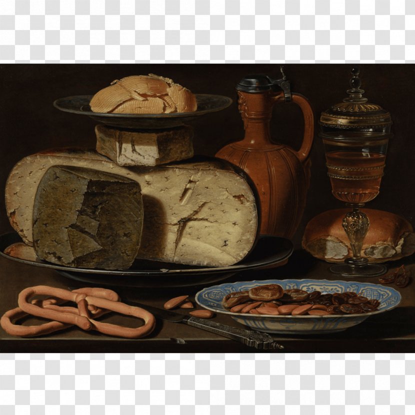 Still Life With Cheeses, Almonds And Pretzels Mauritshuis Painting - Cheese - Table Transparent PNG