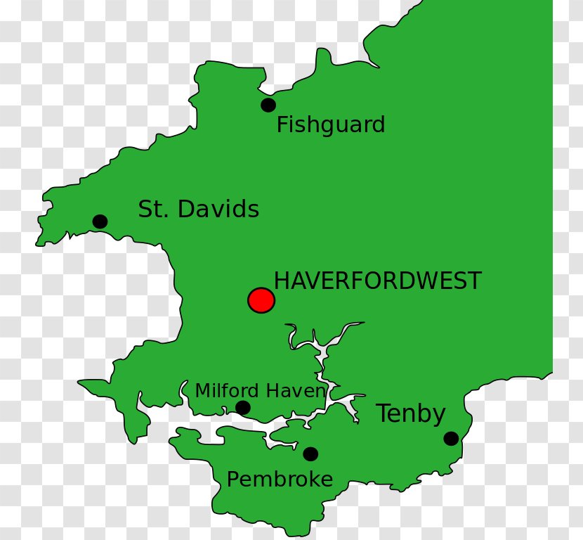 St Davids Haverfordwest Fishguard Narberth Tenby - Saint David - Map Transparent PNG