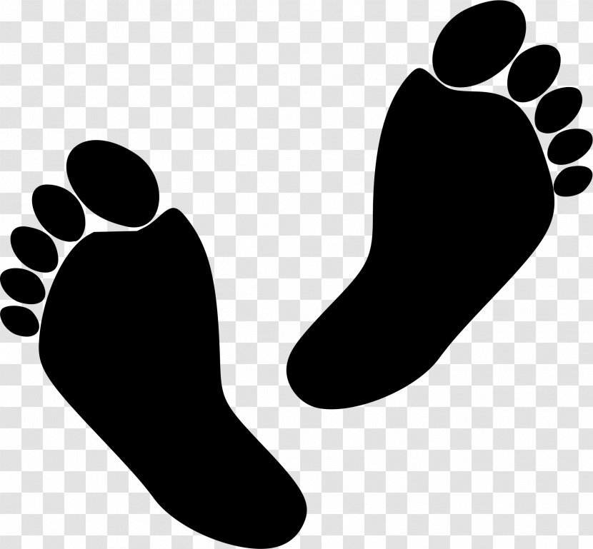 Footprint Toe Clip Art - Black And White - Foot Transparent PNG