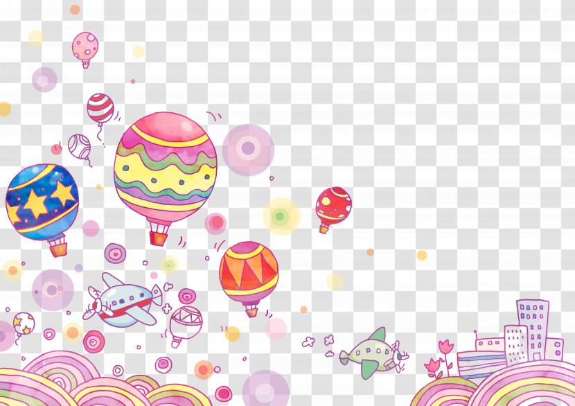 Cartoon Mural Wallpaper - Poster - Cute Pink Transparent PNG