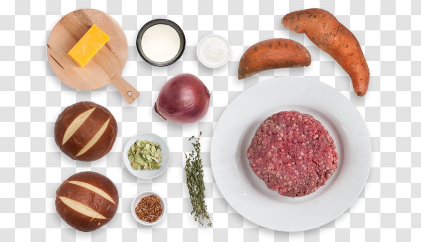 Hamburger Pretzel Recipe Mustard Food - Cheddar Sauce - Buns Transparent PNG