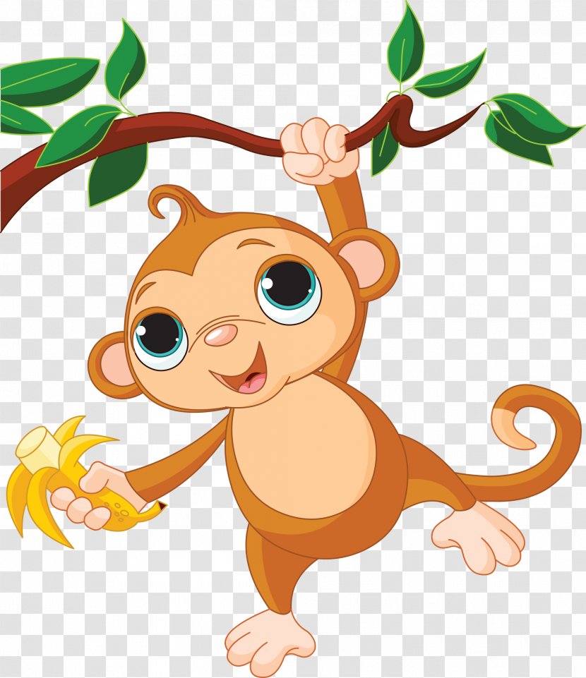 Baby Monkeys Clip Art - Line - Monkey Transparent PNG