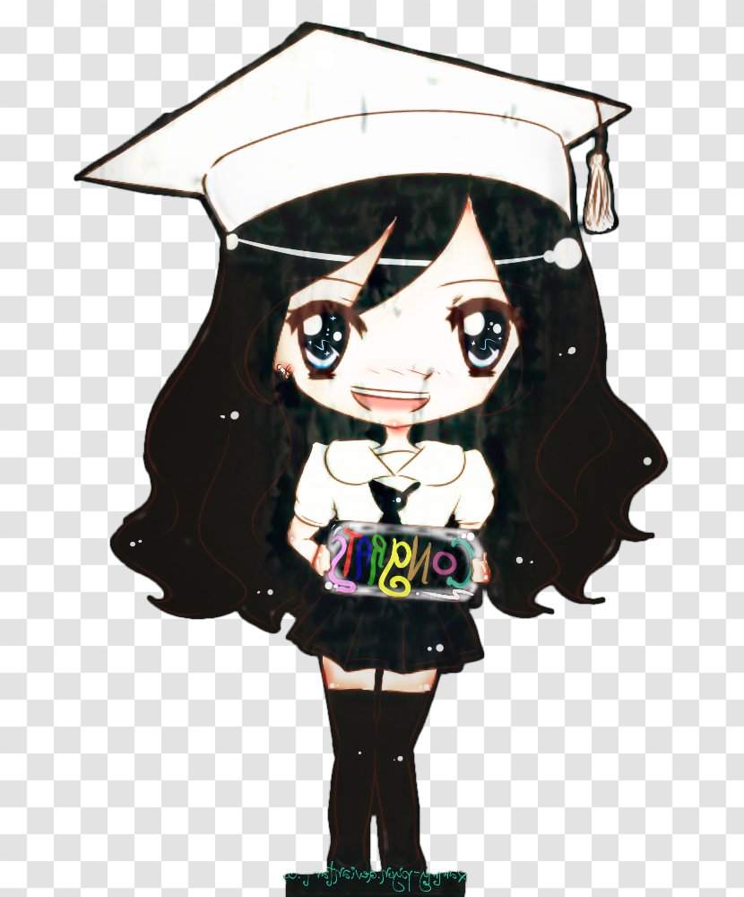 Graduation Cartoon - Fashion - Style Black Hair Transparent PNG