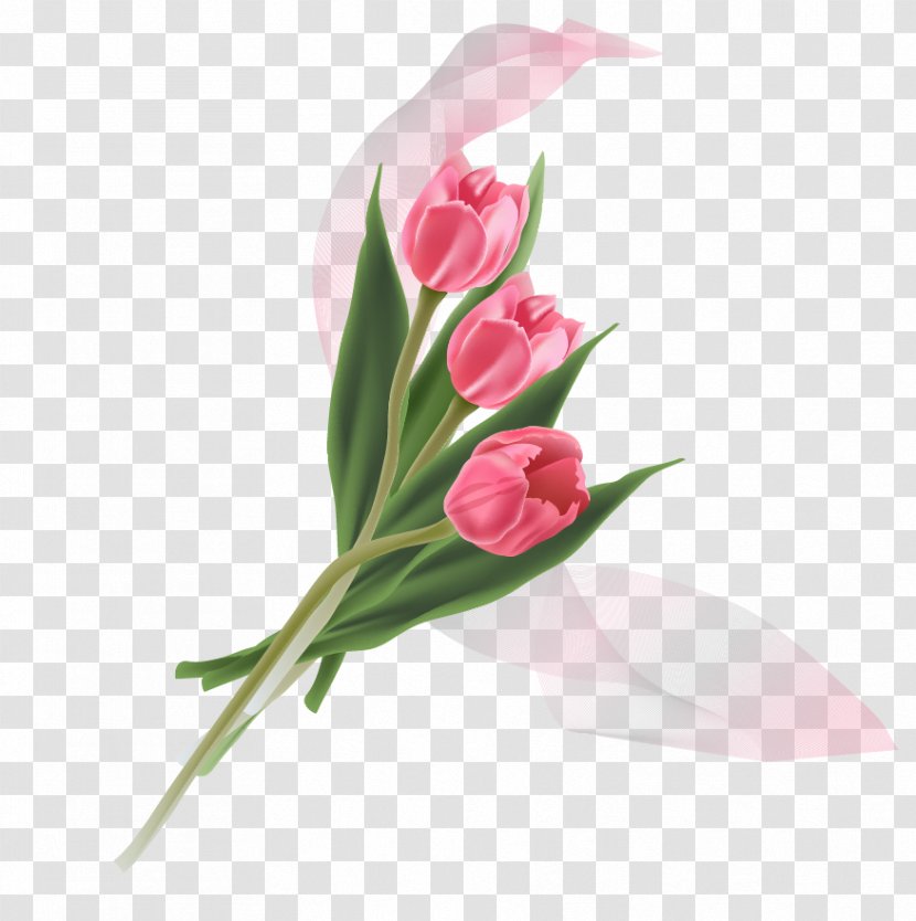 Tulip Flower Icon - Pink - Tulips Transparent PNG