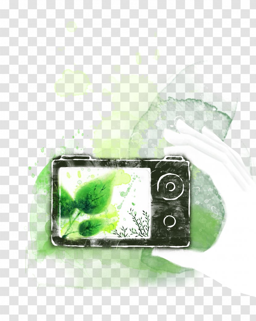 Poster Illustrator - Technology - Green Background Digital Camera Transparent PNG