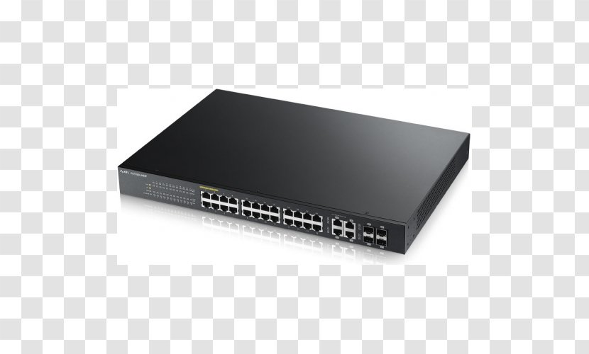 Gigabit Ethernet Network Switch Power Over Zyxel Poe Smart - Technology - Ieee 8023at Transparent PNG