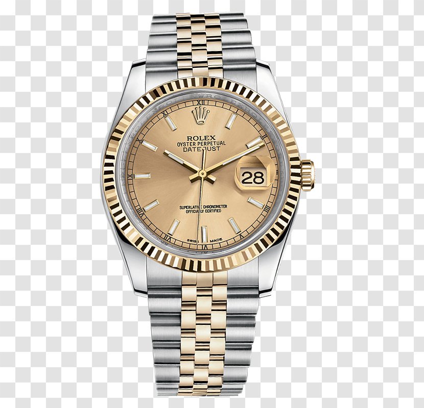 Rolex Datejust Submariner GMT Master II Watch - Strap - Gold Male Table Transparent PNG