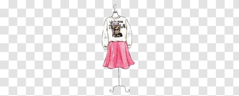 T-shirt Skirt Clothes Hanger Illustration - Sleeve - Women's Material Transparent PNG
