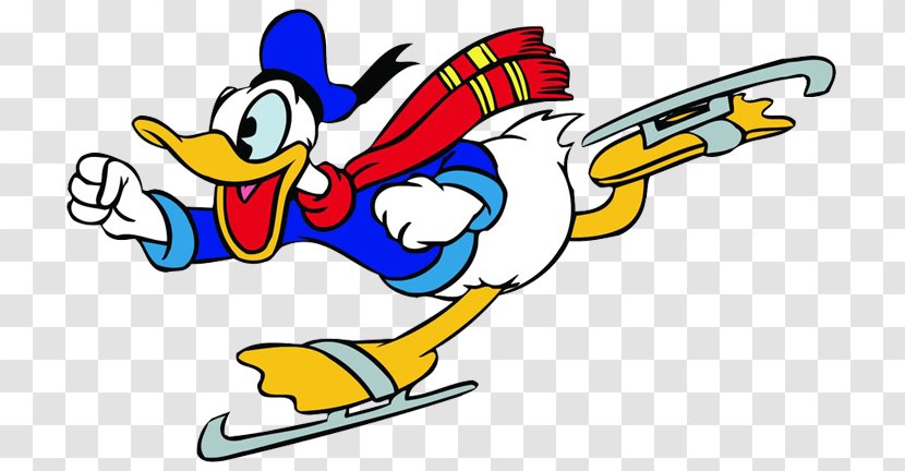 Donald Duck Clip Art Goofy Ice Skating Skates - Roller Transparent PNG