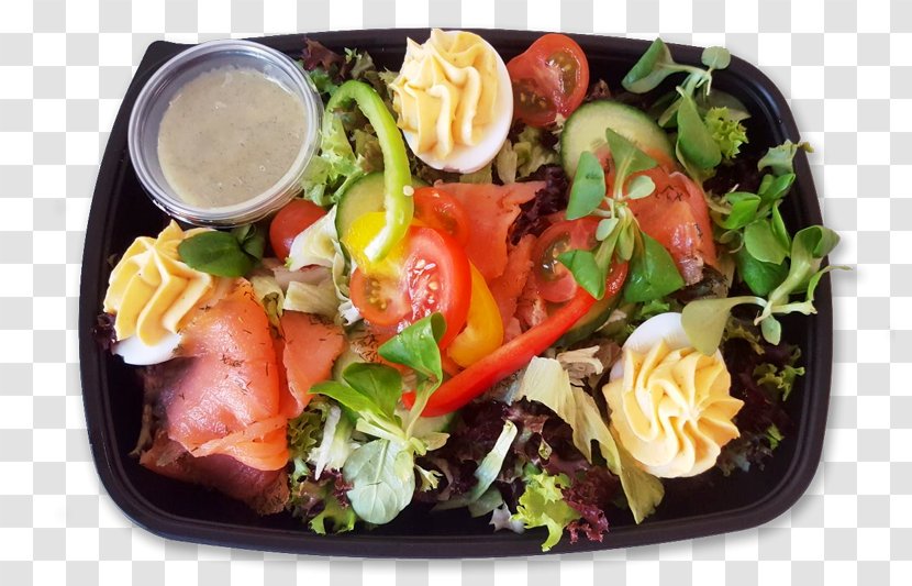 Greek Salad Gravlax Smoked Salmon Hors D'oeuvre - Dressing - Salade Met Transparent PNG