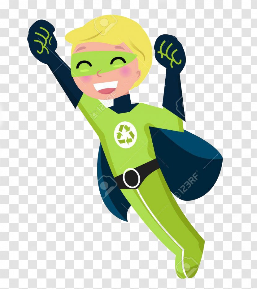 Recycling Bin Superhero - Child Transparent PNG