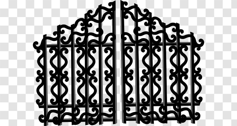 Gate Fence Door Clip Art - Monochrome Photography - Entrance Cliparts Transparent PNG