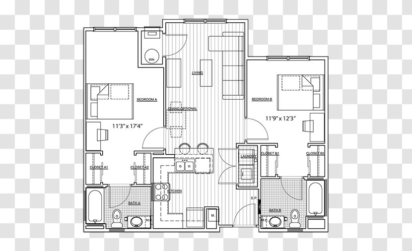 Floor Plan Technical Drawing - Diagram - Design Transparent PNG