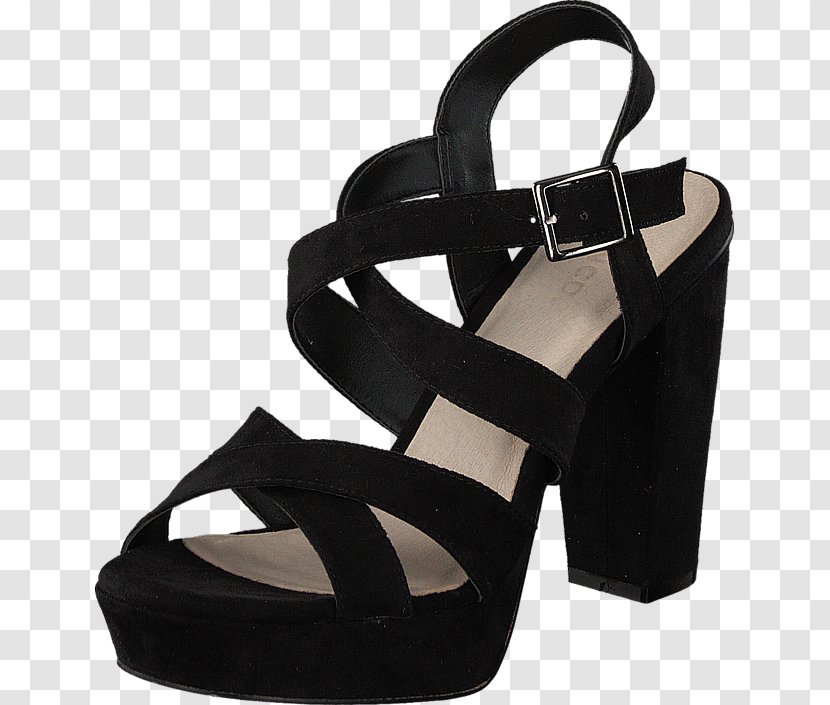Suede Black High-heeled Shoe Coat - Sandal Transparent PNG