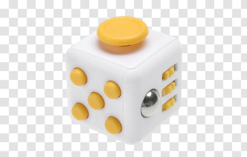 Fidget Cube Fidgeting Spinner Yellow - Stress Transparent PNG