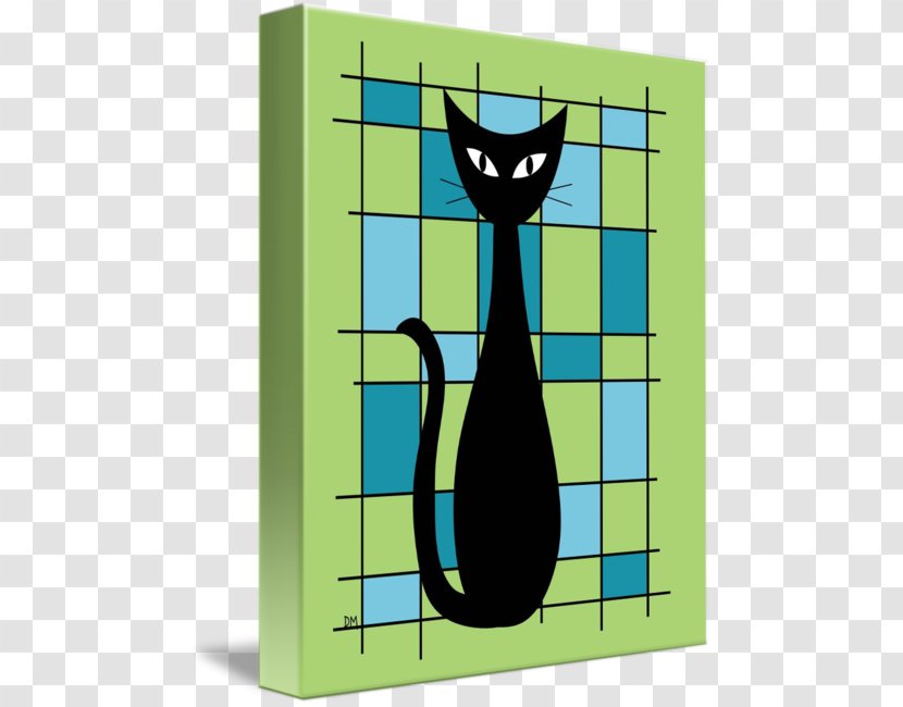 Cat Art Canvas - Room - Green Abstract Transparent PNG