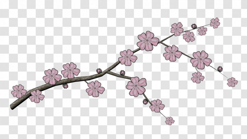 Body Jewellery Clothing Accessories Lilac Purple - Blossom - Hand-painted Cherry Blossoms Transparent PNG