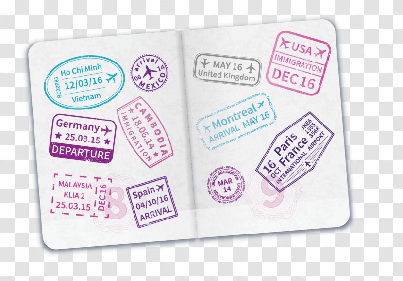 Passport Stamp Travel Visa Immigration - Copyright Transparent PNG