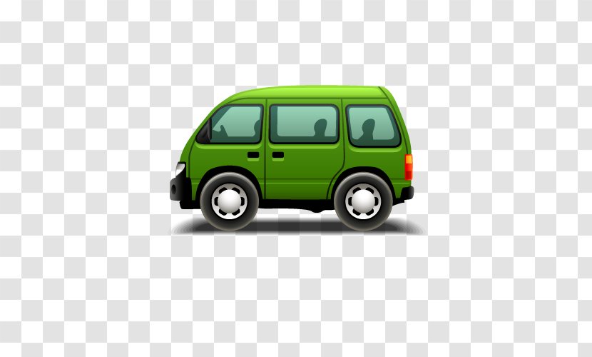 Cartoon Minivan - Vector Car Transparent PNG