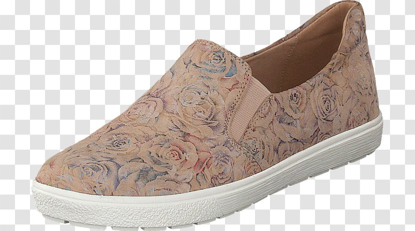 Slip-on Shoe Sneakers Walking Pattern - Beige Flower Transparent PNG
