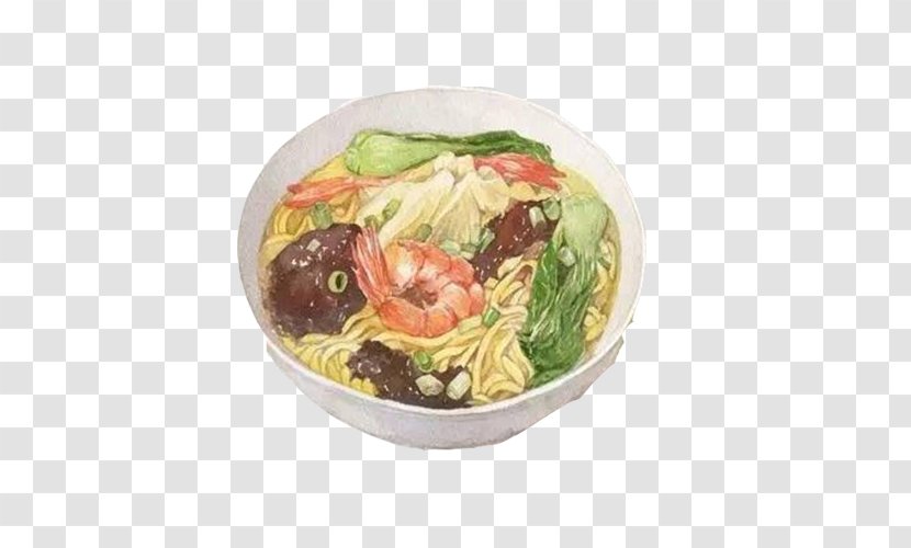 Noodle Soup Bxe1nh Bu1ed9t Lu1ecdc Pasta Food - Cartoon - Cabbage Shrimp Hand Painting Surface Material Picture Transparent PNG