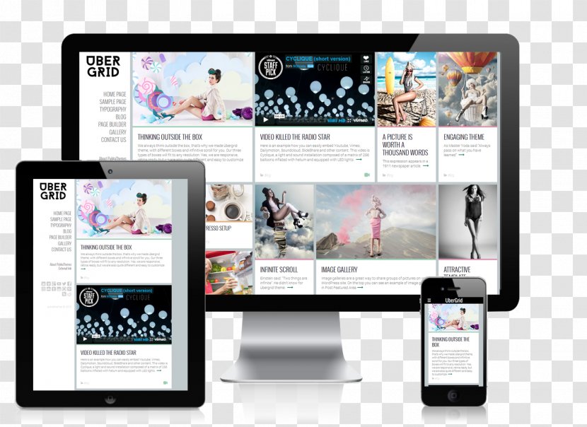 Grid Responsive Web Design Page WordPress - Wordpress Transparent PNG