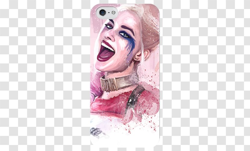 Margot Robbie Harley Quinn Suicide Squad Joker - Watercolor Transparent PNG