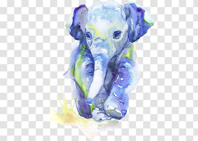 Watercolor Painting Indian Elephant Art - Baby Transparent PNG