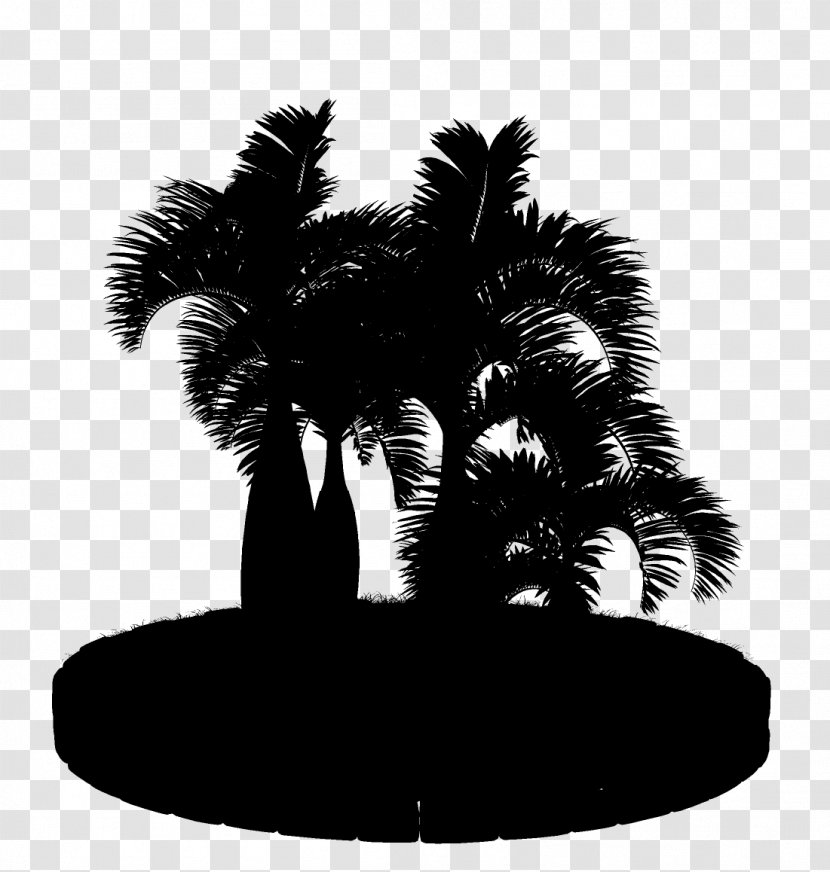 Asian Palmyra Palm Black & White - M Date Trees Silhouette Transparent PNG