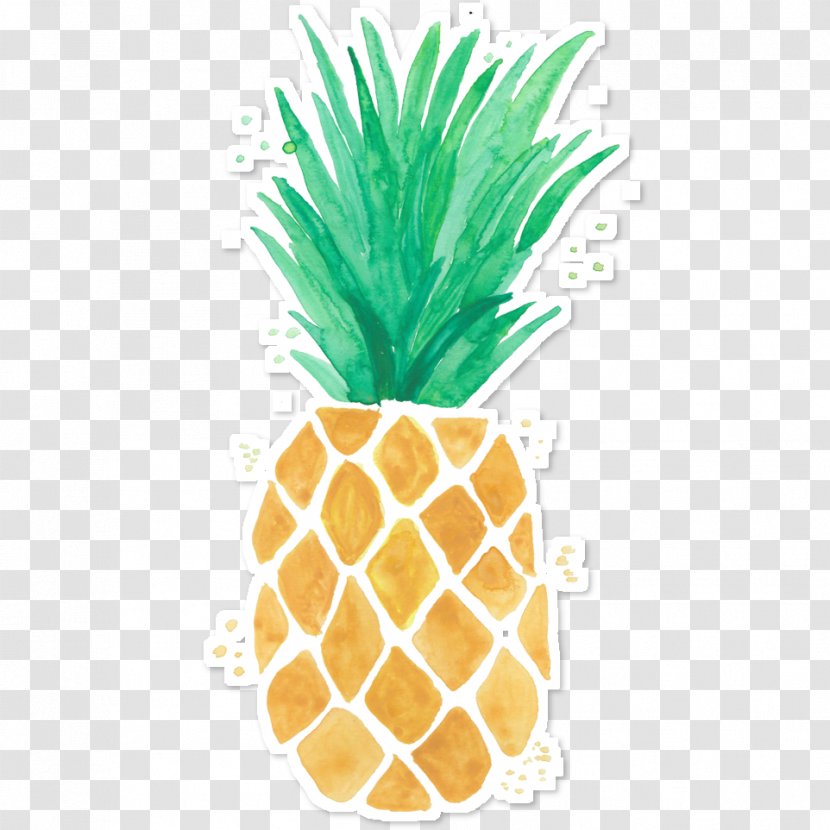 Pineapple Fruit Watercolor Painting Food - Flowerpot - Gold Transparent PNG