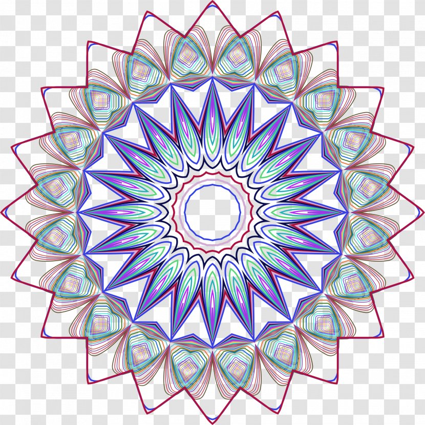 Mandala Line Art Drawing - Kaleidoscope Transparent PNG