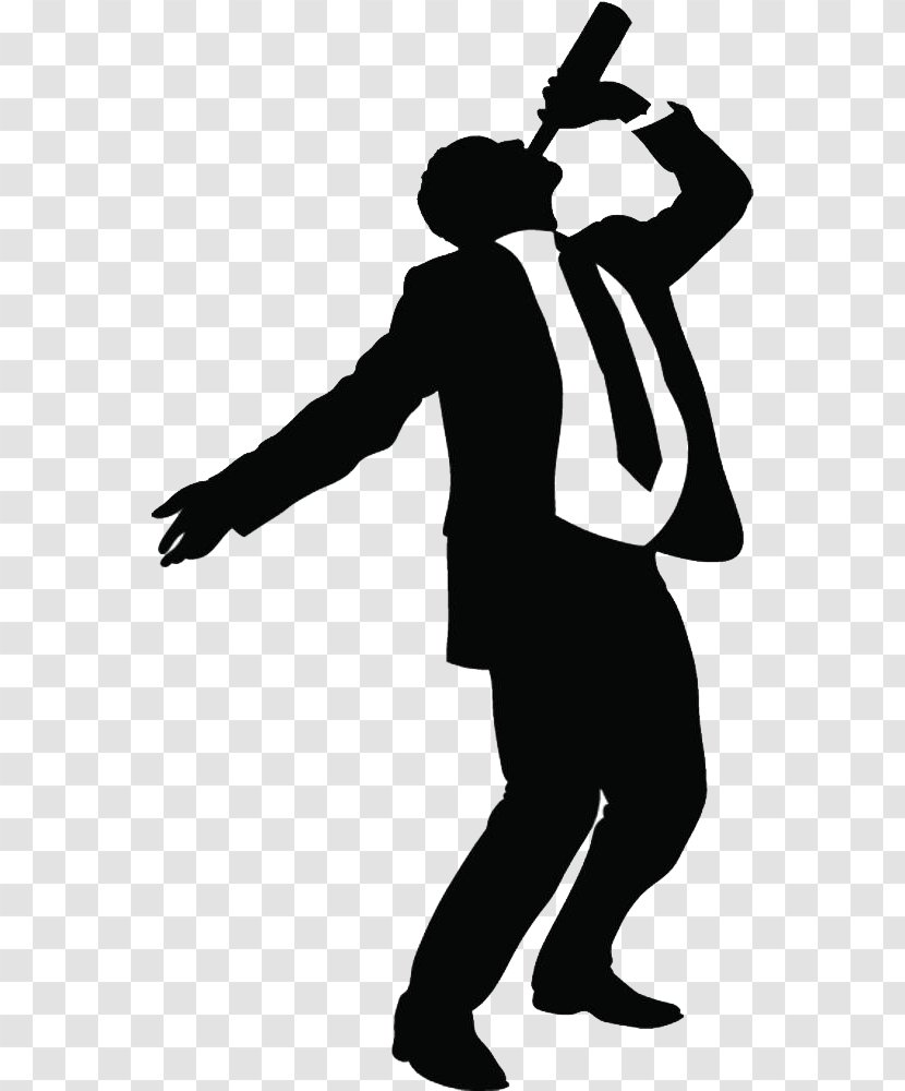 Alcoholic Drink Royalty-free Clip Art - Line - A Silhouette Of Drunken Business Man Transparent PNG