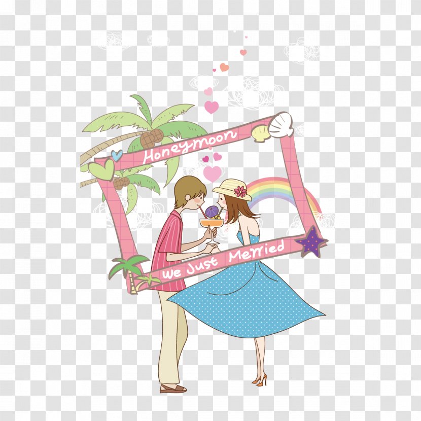Honeymoon Significant Other Couple Cartoon - In Love Transparent PNG