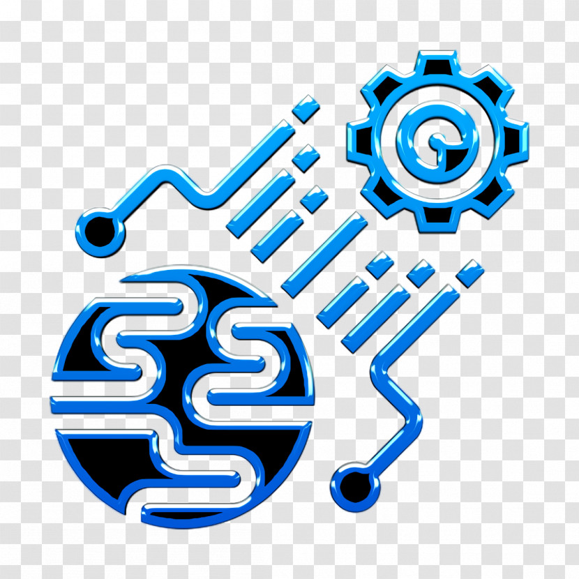 World Icon Cog Icon Artificial Intelligence Icon Transparent PNG
