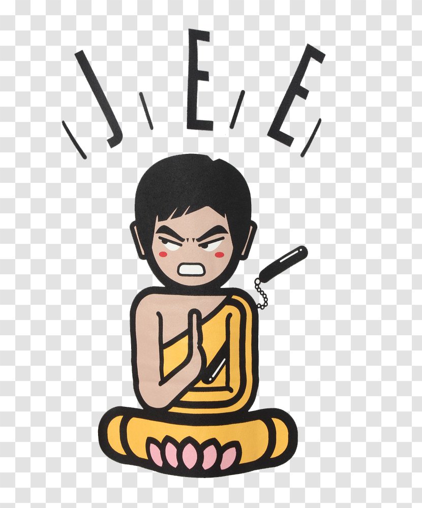 Illustration - Facial Expression - Bruce Lee Sitting On Lotus Platform Transparent PNG