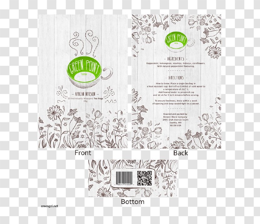 Paper Green Brand Font - Tea Shop Brochure Transparent PNG