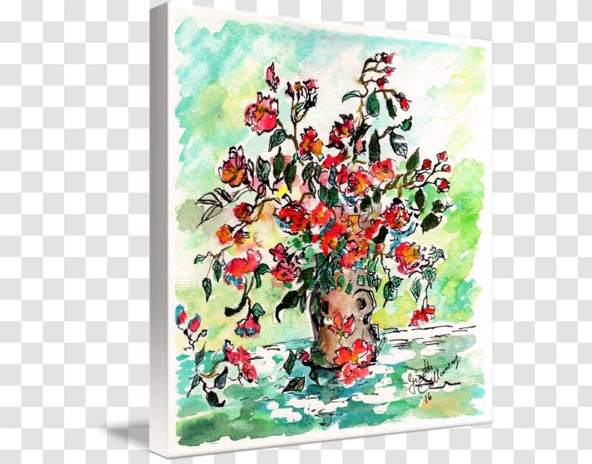 Art Floral Design Cut Flowers Painting - Ink Watercolor Transparent PNG