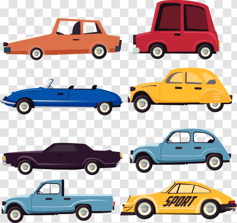 Car Flat Design Icon - Cartoon - Collection Transparent PNG