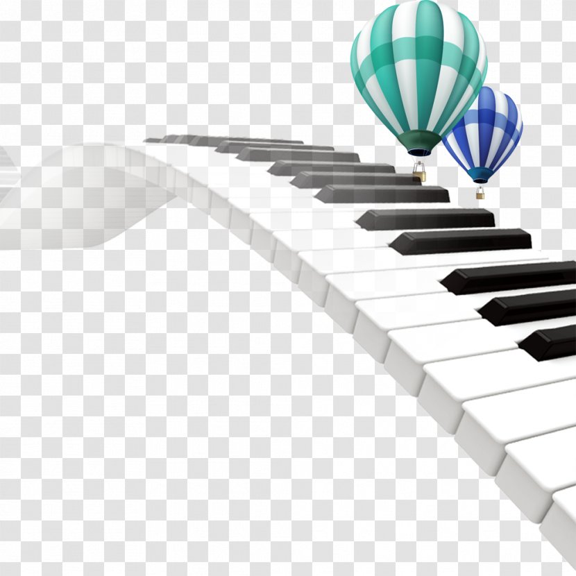 Digital Piano Musical Keyboard - Cartoon - Curved Hot Air Balloon Transparent PNG