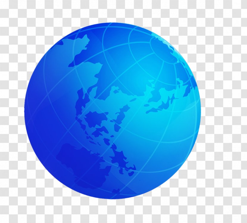 Earth Globe Planet Ball Sphere - Electric Blue Transparent PNG