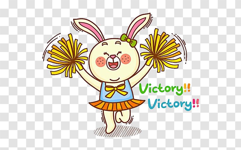 Easter Bunny Rabbit Dance Illustration - Flowering Plant - Cheerleader Transparent PNG