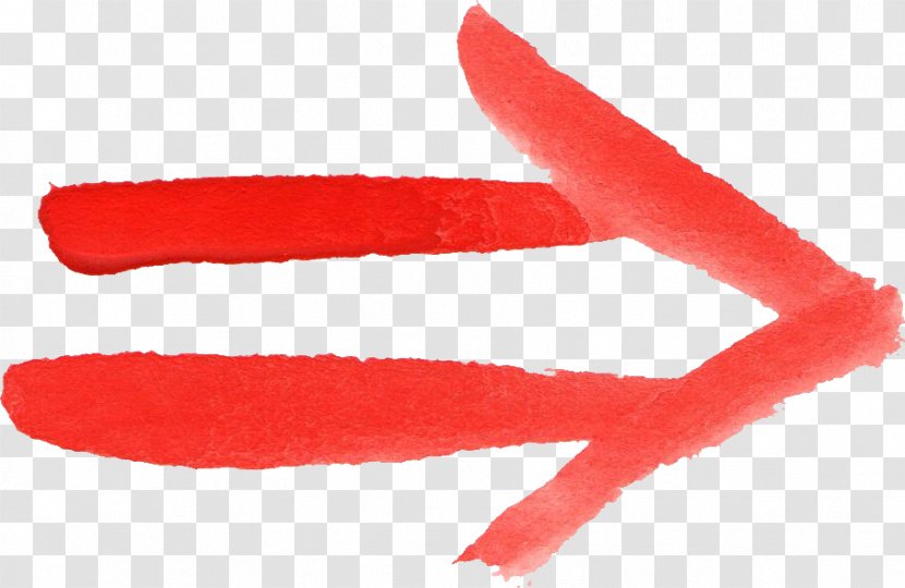 Red Watercolor Painting Arrow - Paint Transparent PNG