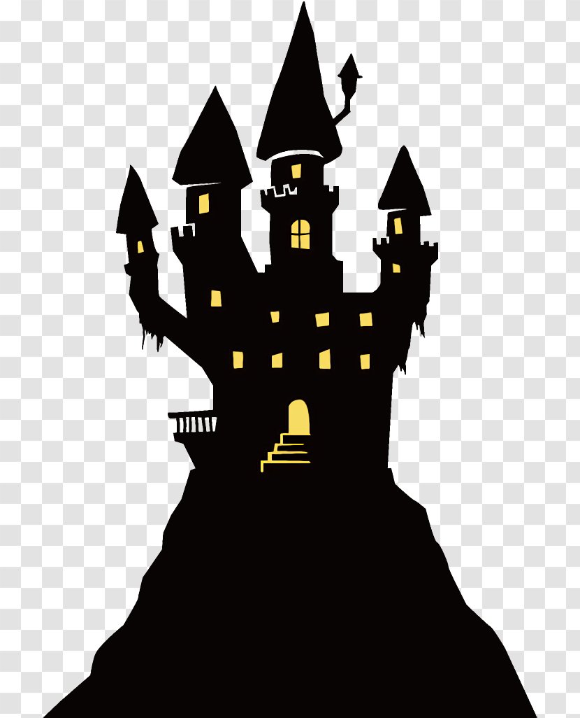 Haunted House Halloween - Castle - Silhouette Transparent PNG